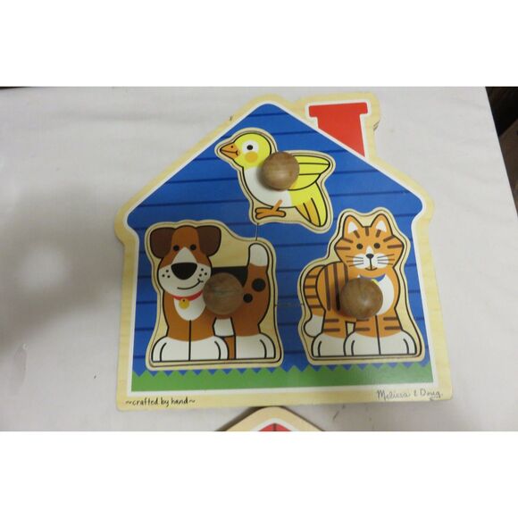 2 MELISSA & DOUG BEGINNERS JUMBO KNOB PUZZLES - Picture 2 of 6